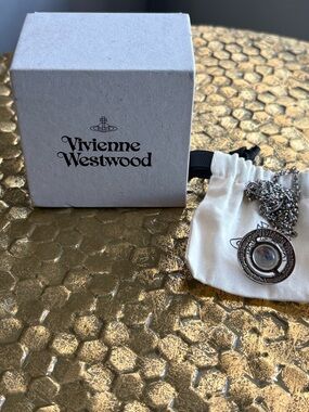 Vivienne Westwood Silver Orb Pendant Necklace with Cream Pouch